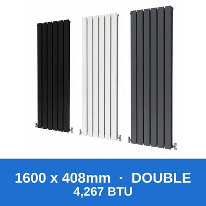 Flat Panel Radiators — Designer Vertical & Horizontal, Single & Double Panel, Anthracite, Black & White UK Central Heating Radiators - Rackerman