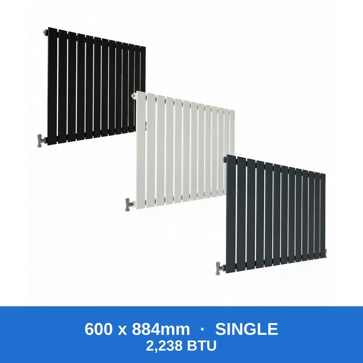 Flat Panel Radiators — Designer Vertical & Horizontal, Single & Double Panel, Anthracite, Black & White UK Central Heating Radiators - Rackerman