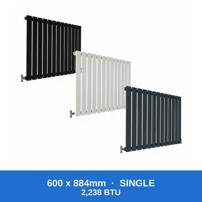 Flat Panel Radiators — Designer Vertical & Horizontal, Single & Double Panel, Anthracite, Black & White UK Central Heating Radiators - Rackerman