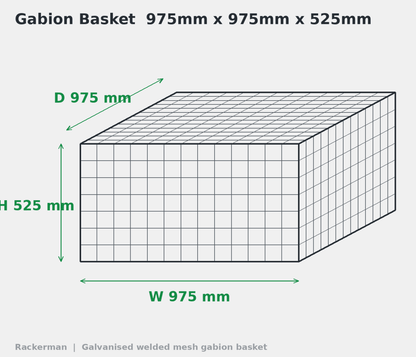 GALFAN Gabion Baskets — Zinc-Aluminium Stone Cages, 10G, 525mm to 2m+ - Rackerman