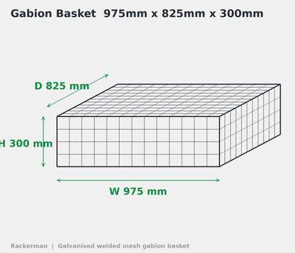 GALFAN Gabion Baskets — Zinc-Aluminium Stone Cages, 10G, 525mm to 2m+ - Rackerman