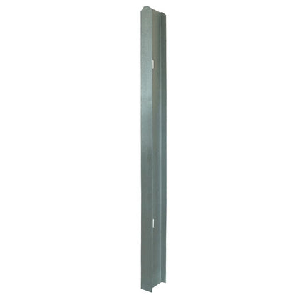 Galvanised palisade fencing around a commercial car park perimeter