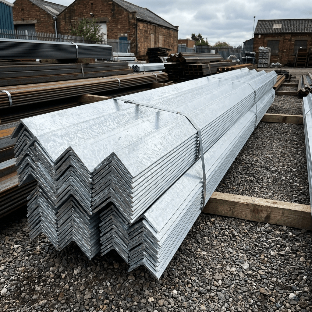 Galvanised Steel Angle – Hot-Dip Zinc Coated Equal Angle Iron, 6m Lengths & Cut to Size, for Outdoor Frames, Fencing & Agricultural Use - Rackerman
