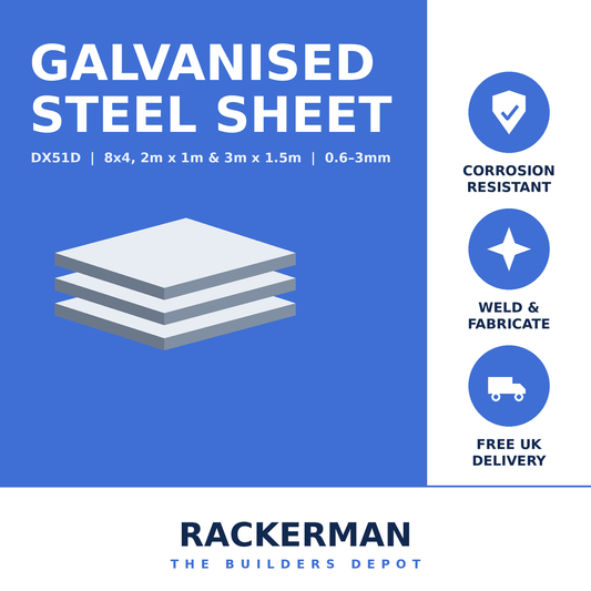Galvanised Steel Sheet – DX51D | 8x4, 2m x 1m & 3m x 1.5m - Rackerman