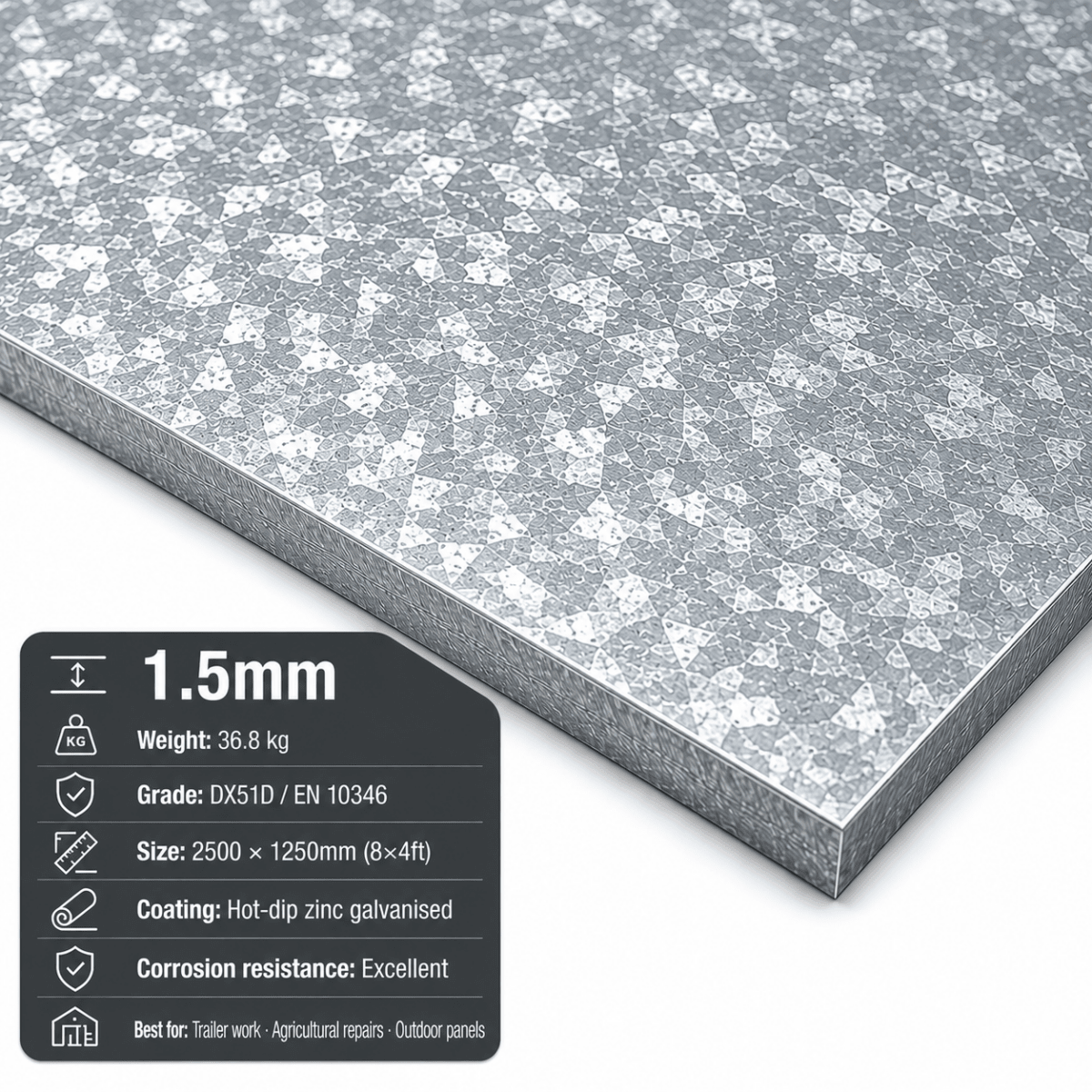 Galvanised Steel Sheet – DX51D | 8x4, 2m x 1m & 3m x 1.5m - Rackerman