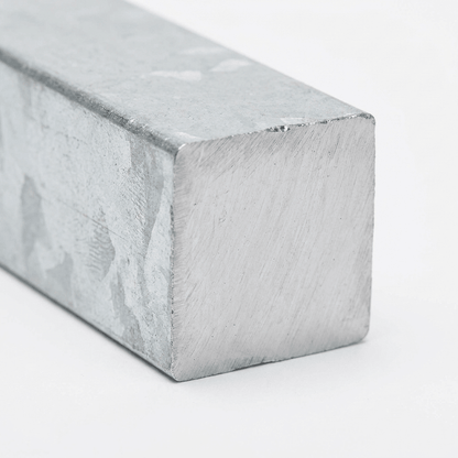 Galvanised square bar cut end and solid square section