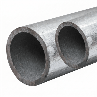 Galvanised round tube cut end and wall thickness
