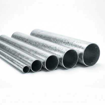 Galvanised tube zinc spangle surface detail