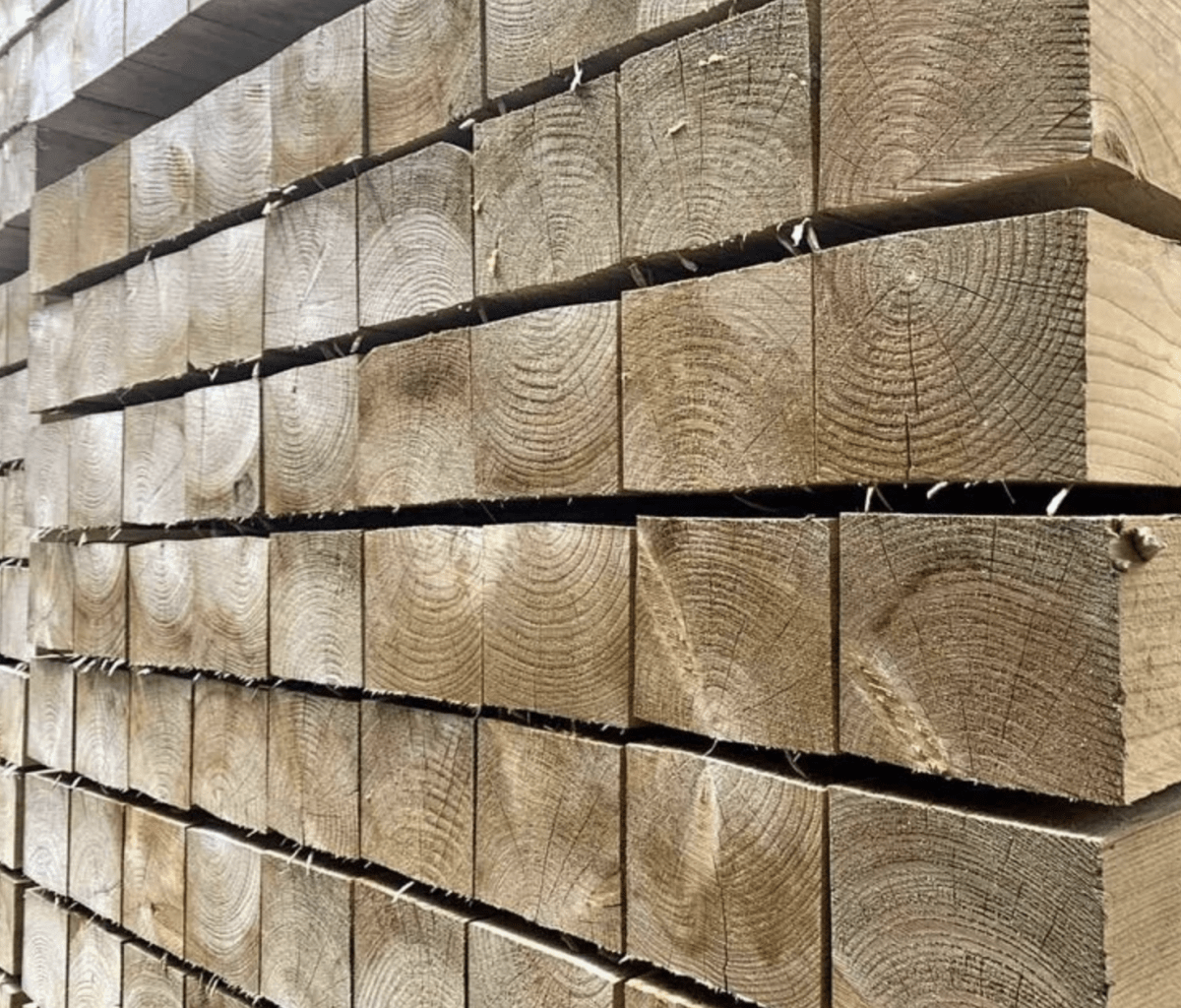 Green Treated Square Top Wooden Fence Post – 75×75mm & 100×100mm - Rackerman