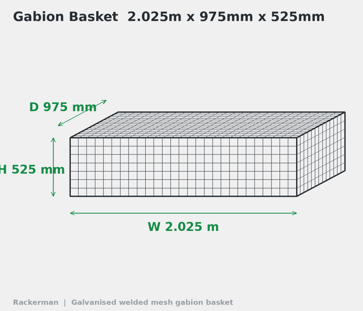Heavy Duty Gabion Baskets — 8 Gauge 4mm Galvanised Stone Cages - Rackerman