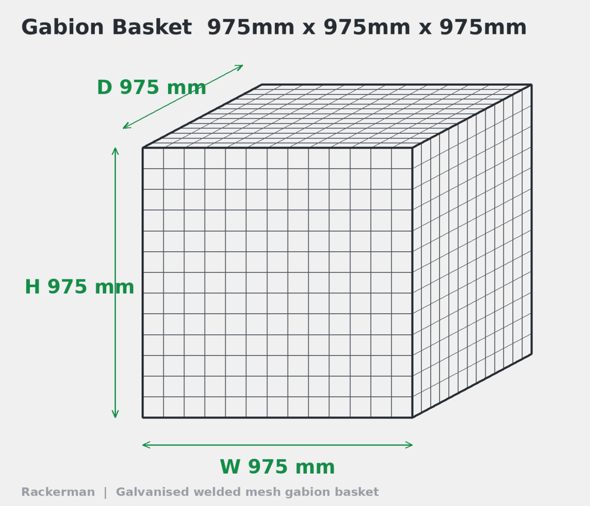 Heavy Duty Gabion Baskets — 8 Gauge 4mm Galvanised Stone Cages - Rackerman