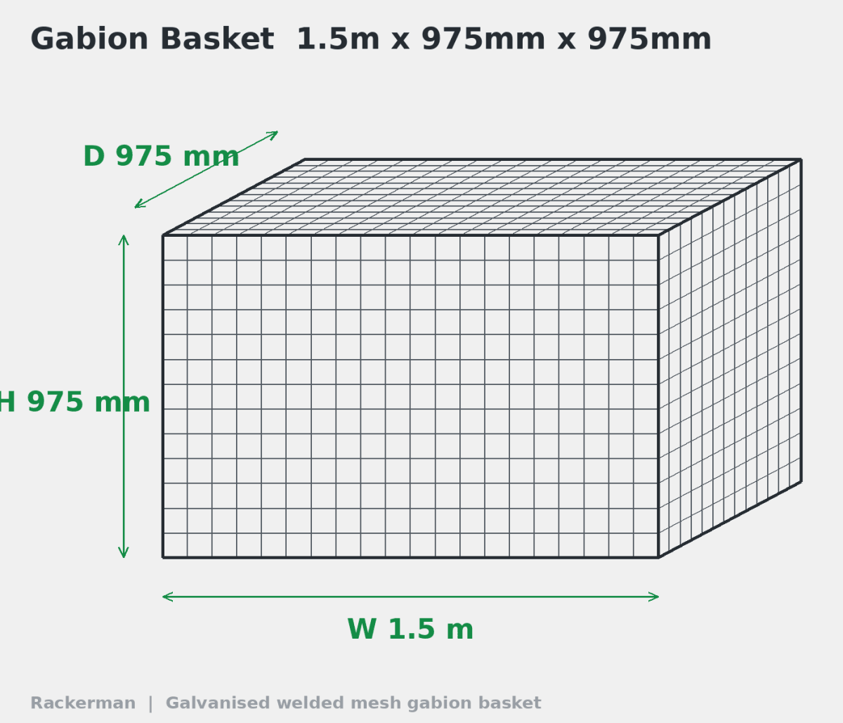 Heavy Duty Gabion Baskets — 8 Gauge 4mm Galvanised Stone Cages - Rackerman