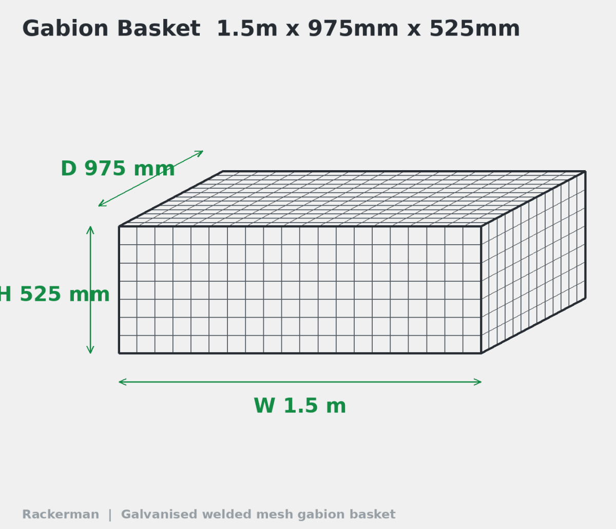 Heavy Duty Gabion Baskets — 8 Gauge 4mm Galvanised Stone Cages - Rackerman
