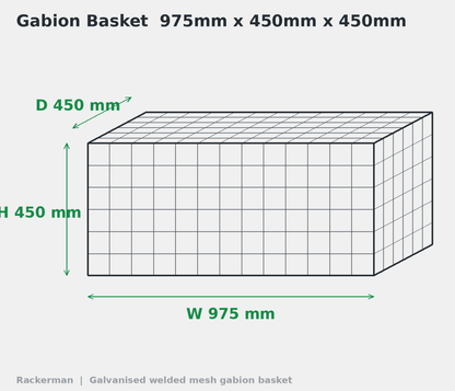 Heavy Duty Gabion Baskets — 8 Gauge 4mm Galvanised Stone Cages - Rackerman