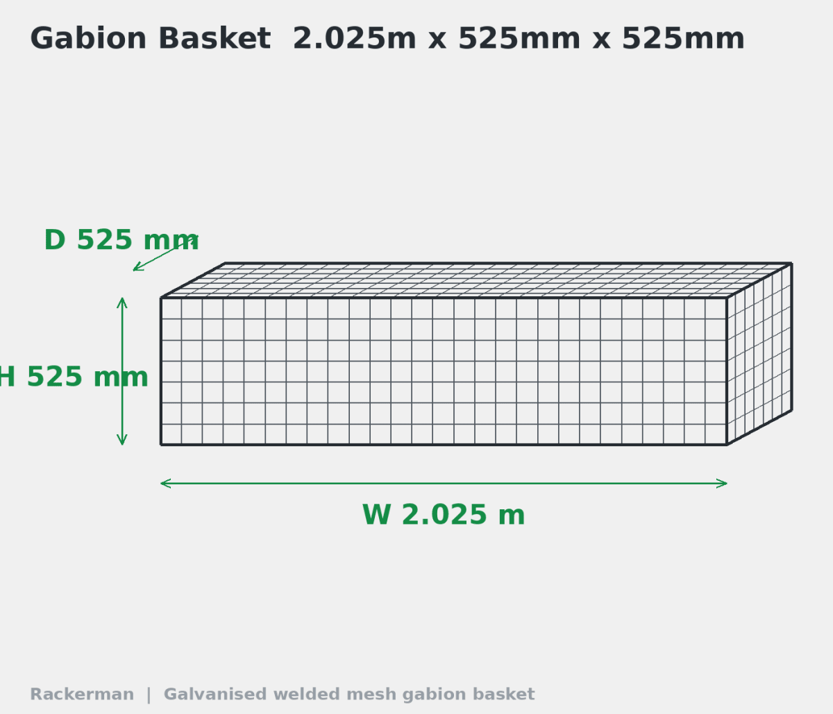 Heavy Duty Gabion Baskets — 8 Gauge 4mm Galvanised Stone Cages - Rackerman