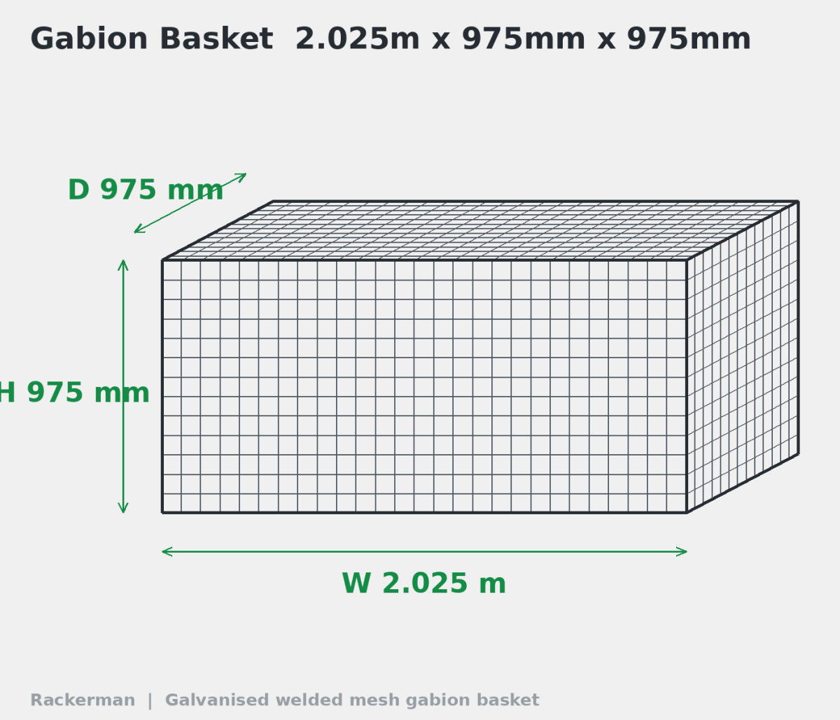 Heavy Duty Gabion Baskets — 8 Gauge 4mm Galvanised Stone Cages - Rackerman