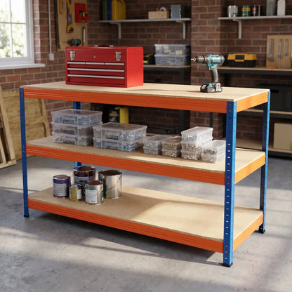 Heavy Duty Steel Workbench – Boltless Garage & Workshop Bench - Rackerman