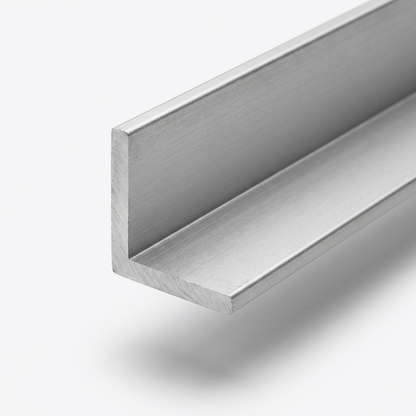6063 T6 aluminium unequal angle - cut end close-up