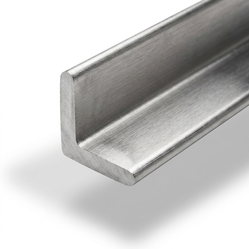 304 stainless steel equal angle - cut end close-up