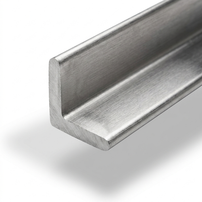 304 stainless steel equal angle - cut end close-up
