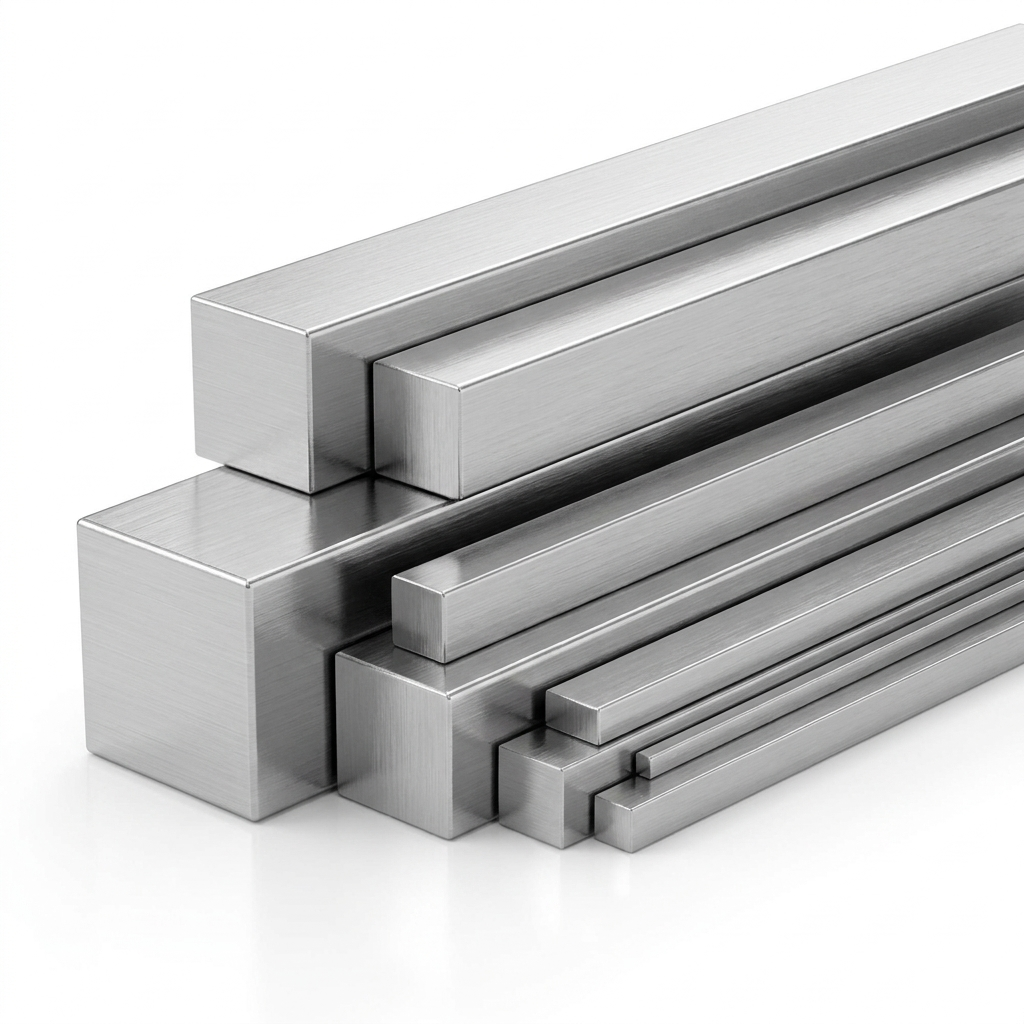 304 stainless steel square bars multiple sizes nested group square cross-section