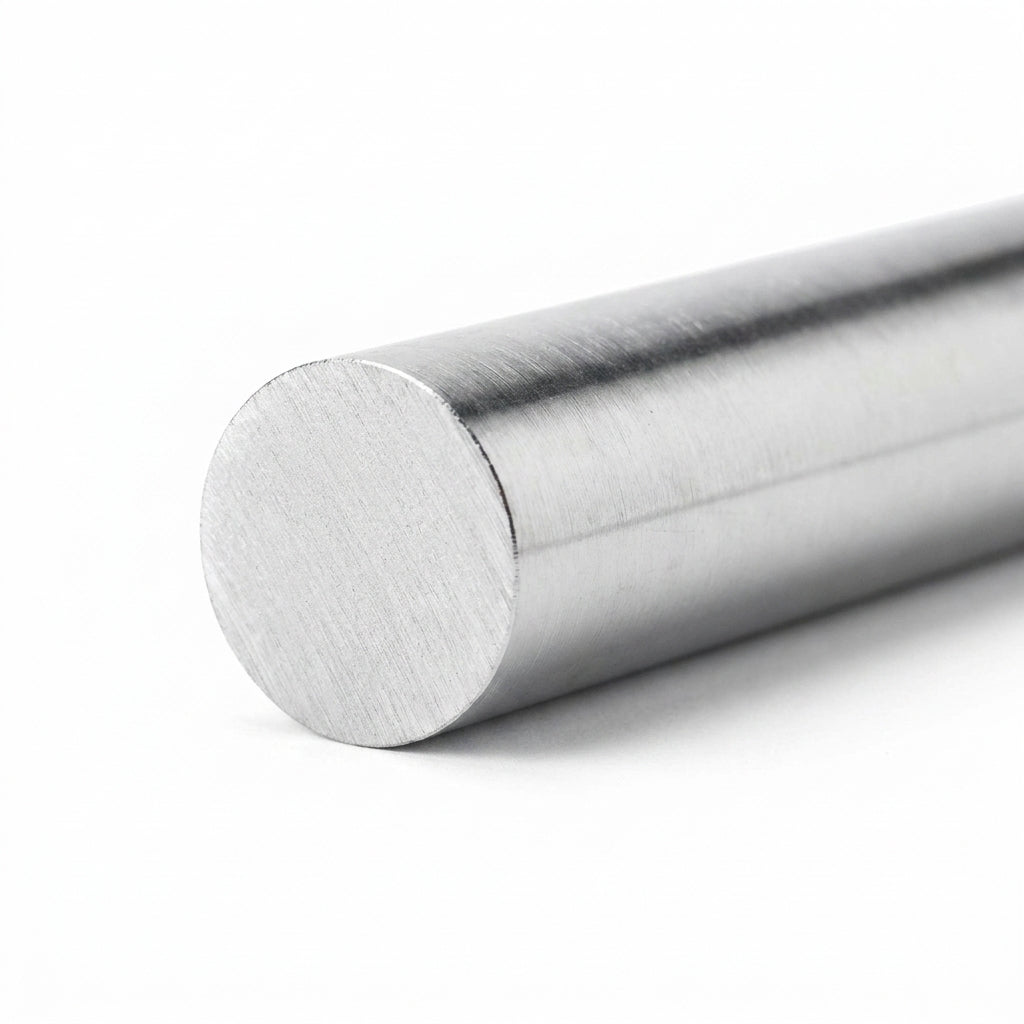 Bright mild steel round bar EN3B 080A15 cut end close-up