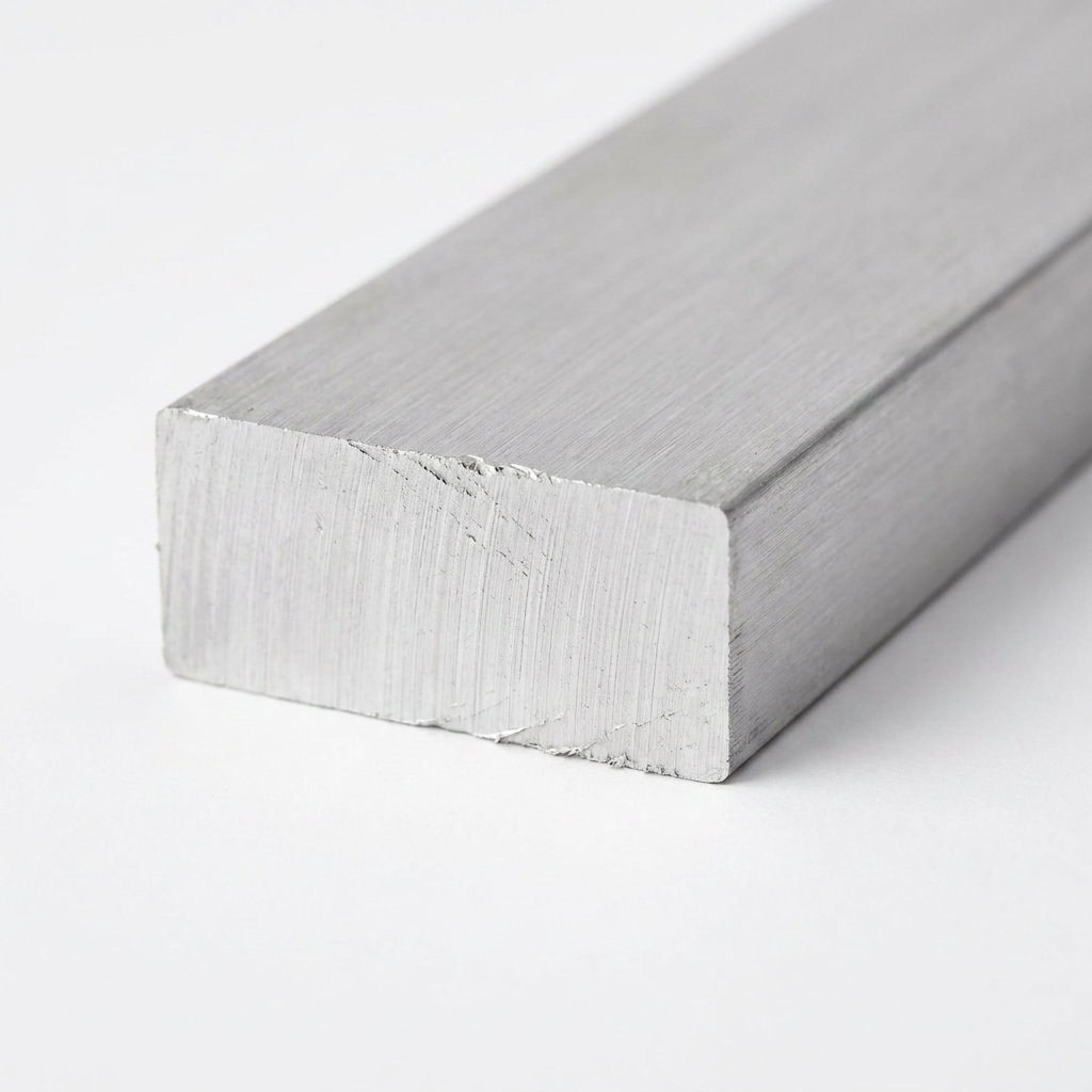 6063 T6 aluminium flat bar cut end close-up
