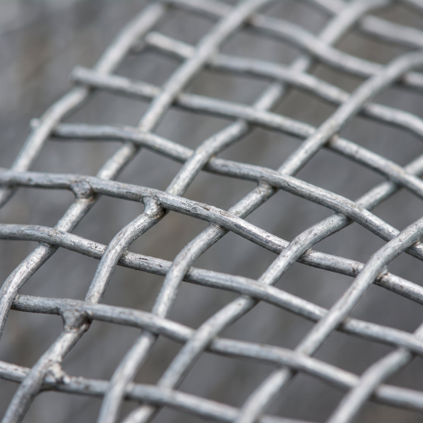 Close-up of fine 7x7mm galvanised welded wire mesh