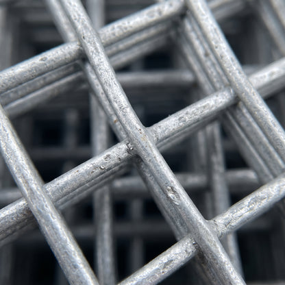 Close-up of 13x13mm galvanised welded wire mesh