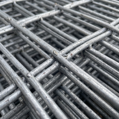 Close-up of 13x25mm galvanised welded wire mesh