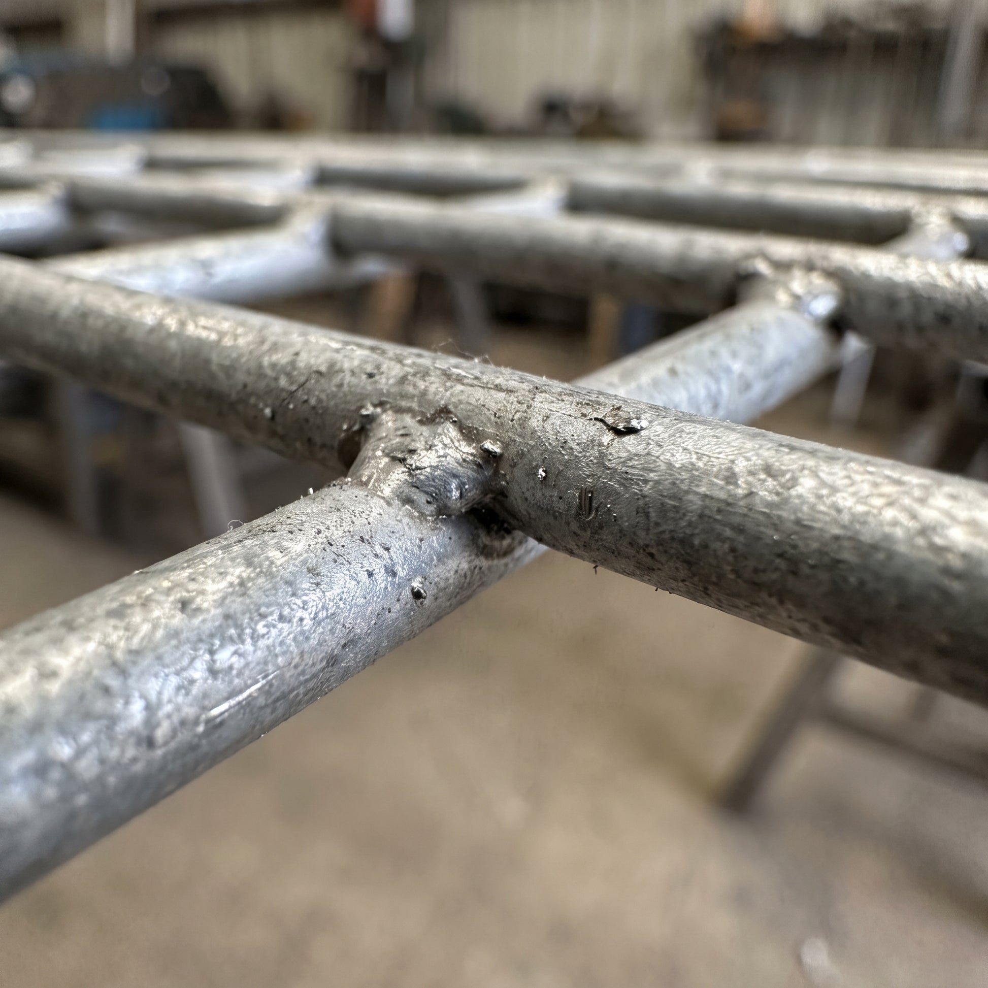 Close-up of heavy 50x50mm galvanised welded wire mesh
