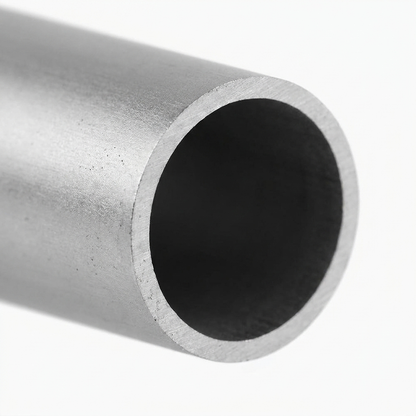 6063 T6 aluminium round tube cut end close-up