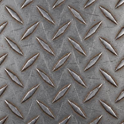 Mild steel durbar checker plate raised teardrop diamond anti-slip pattern close-up - S275 8x4