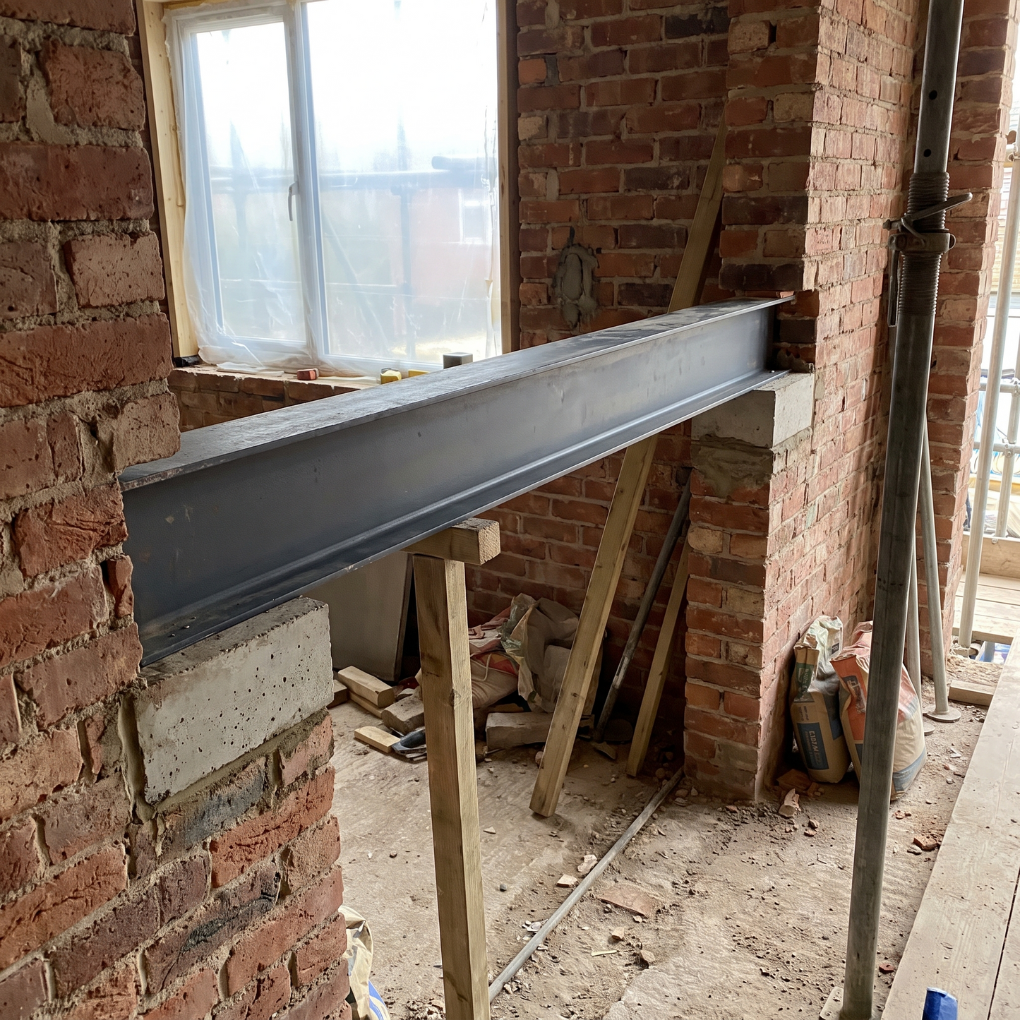 203x203 UC46 S355J0 structural steel on a UK building site
