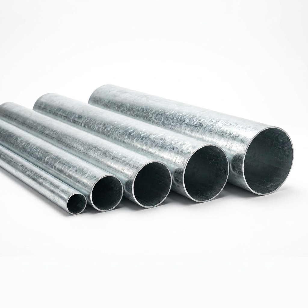Hot-dip galvanised steel tubes in a range of diameters