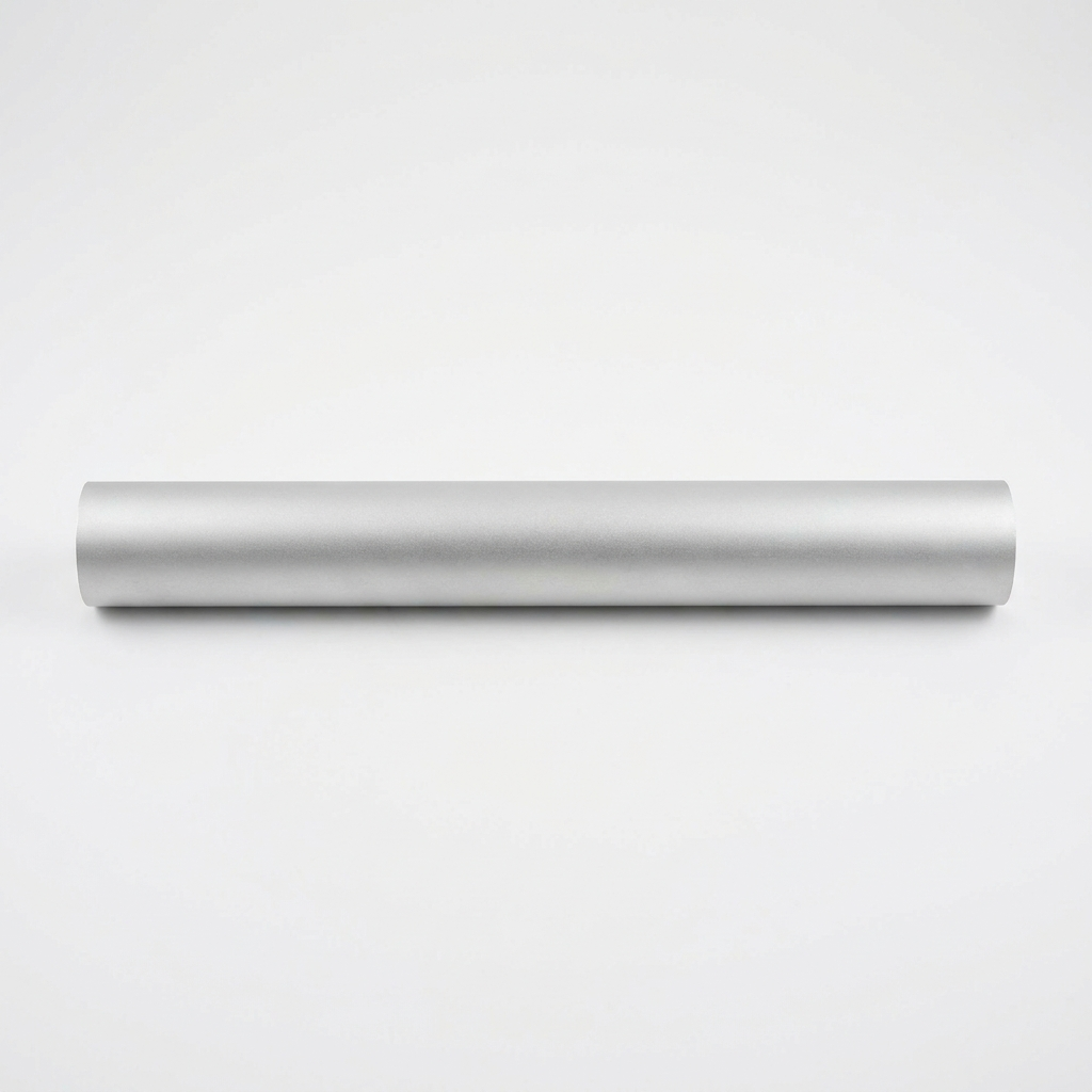 6063 T6 aluminium round bar on a white studio background