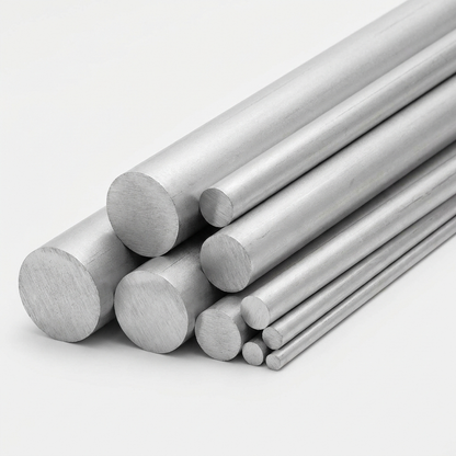 6063 T6 aluminium round bars in a range of diameters