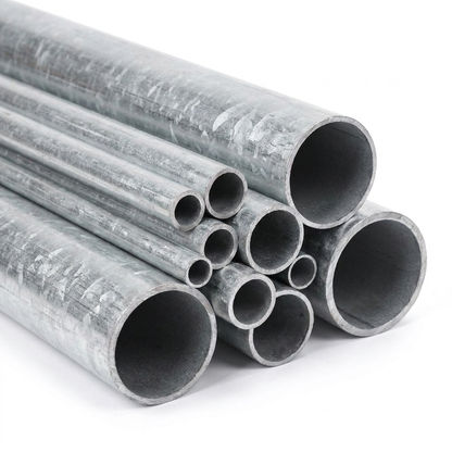 Galvanised steel tubes group range of diameters 21mm to 76mm OD