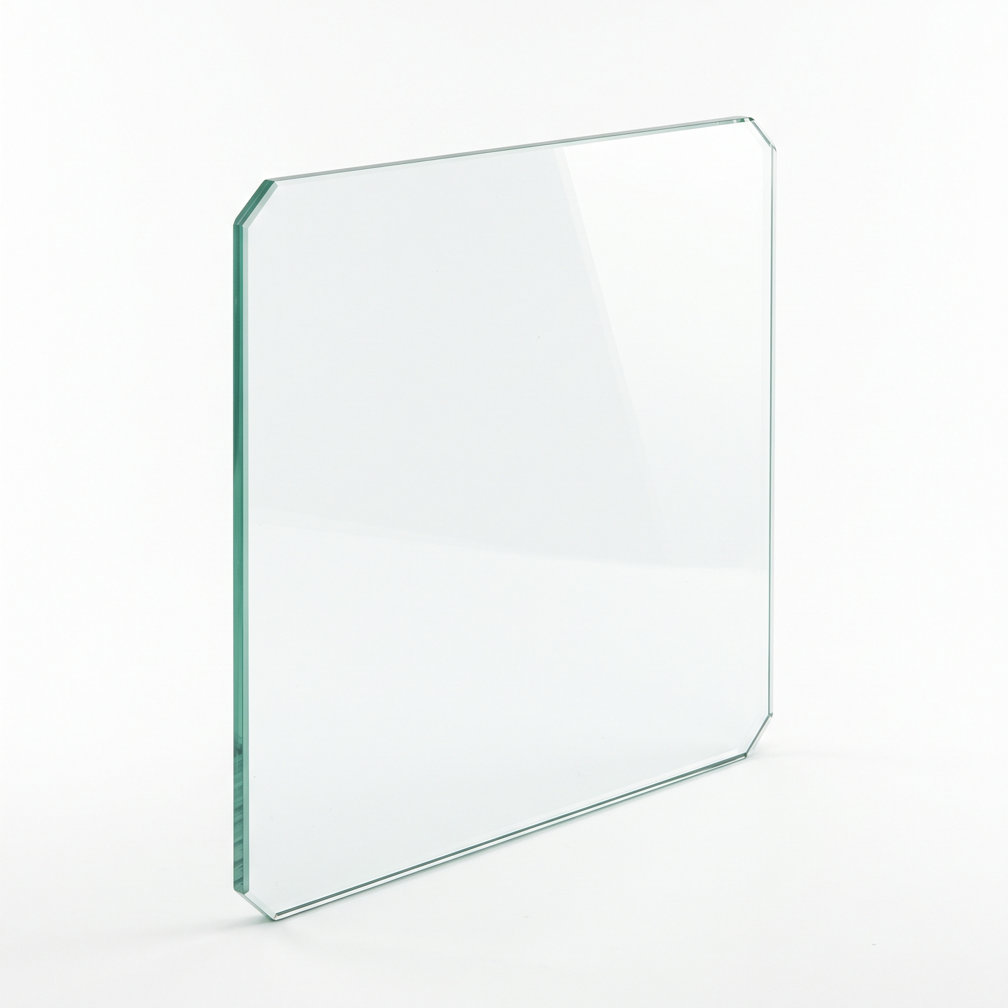 15mm clear float toughened glass panel with dubbed corners