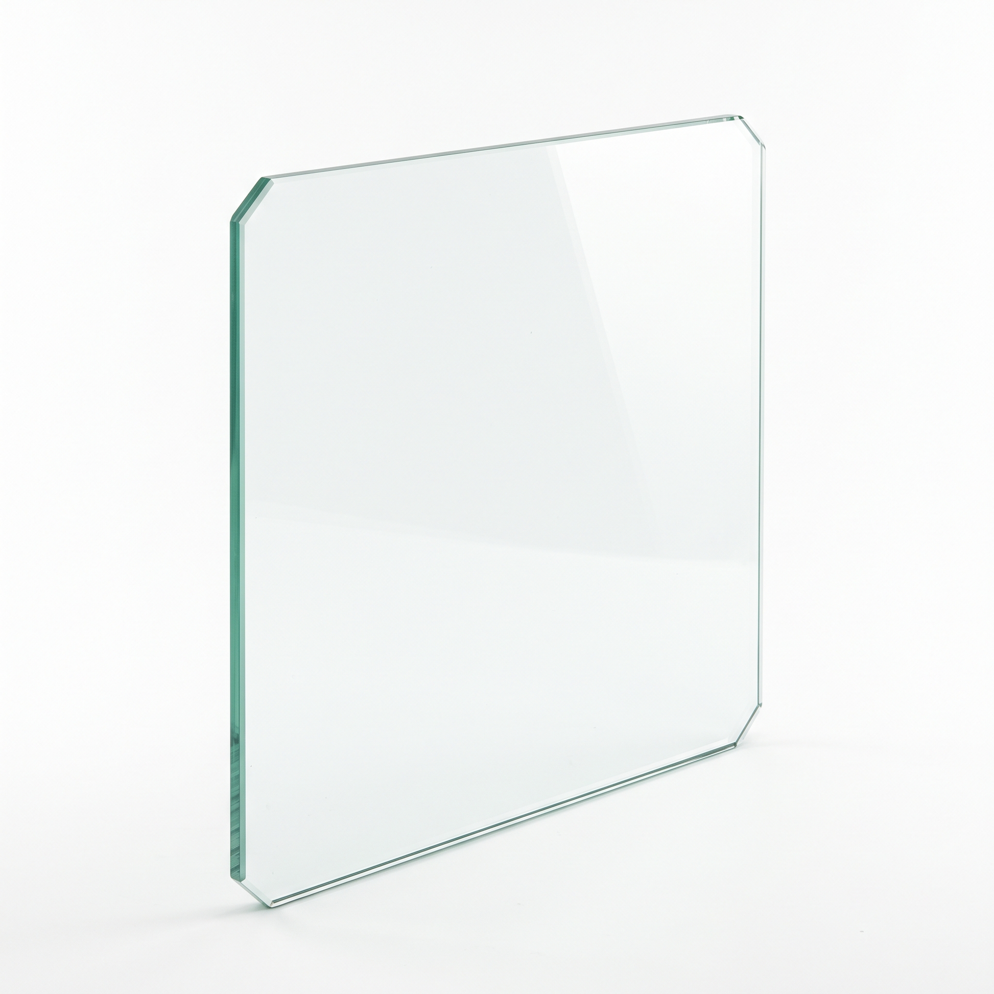 15mm clear float toughened glass panel with dubbed corners