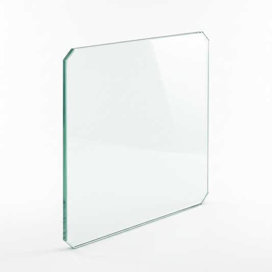 15mm clear float toughened glass panel with dubbed corners