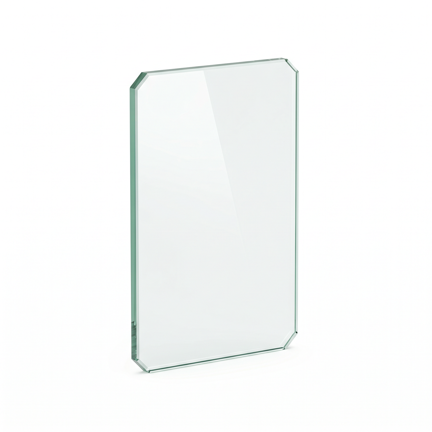 10mm clear float toughened glass panel with dubbed corners
