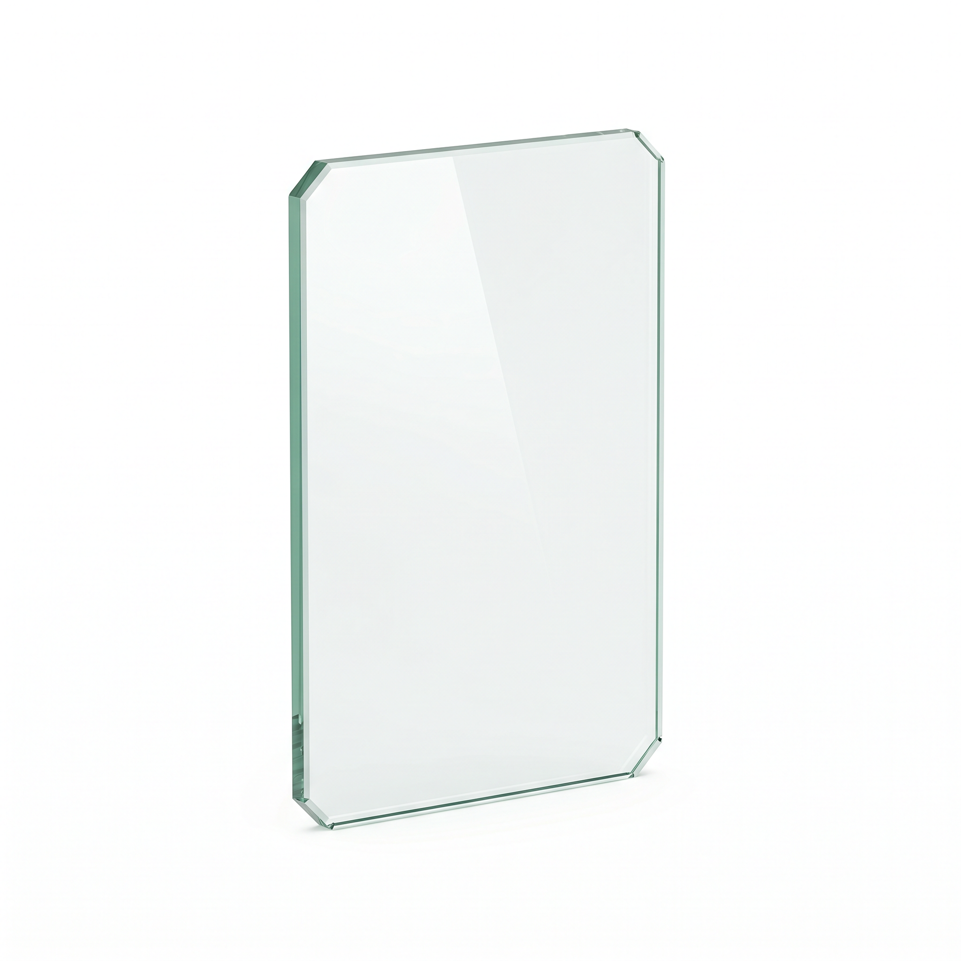 10mm clear float toughened glass panel with dubbed corners