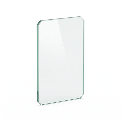 10mm clear float toughened glass panel with dubbed corners