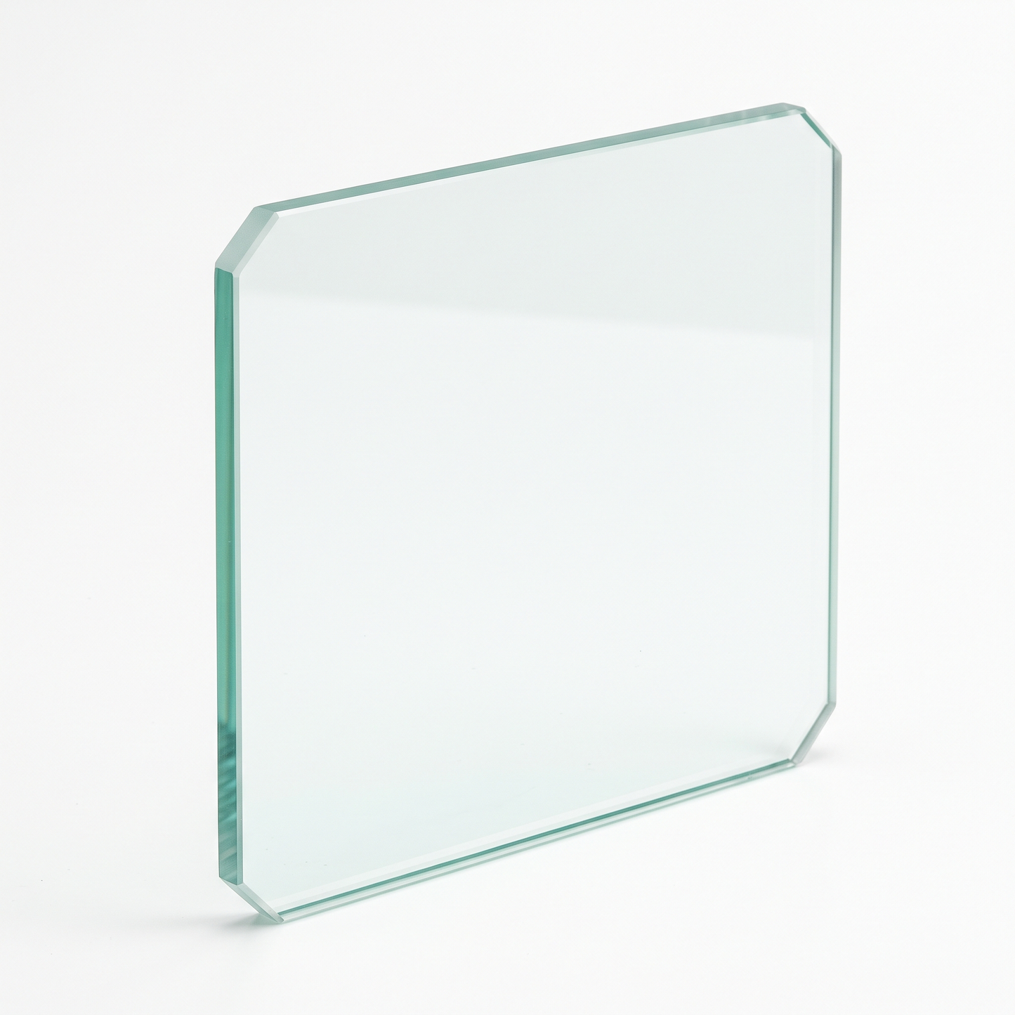 12mm clear float toughened glass panel with dubbed corners