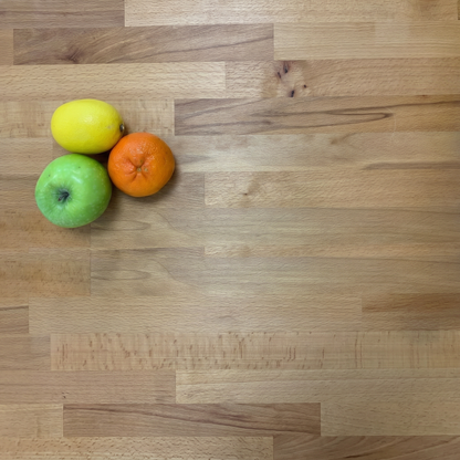 Solid beech worktop natural wood grain detail