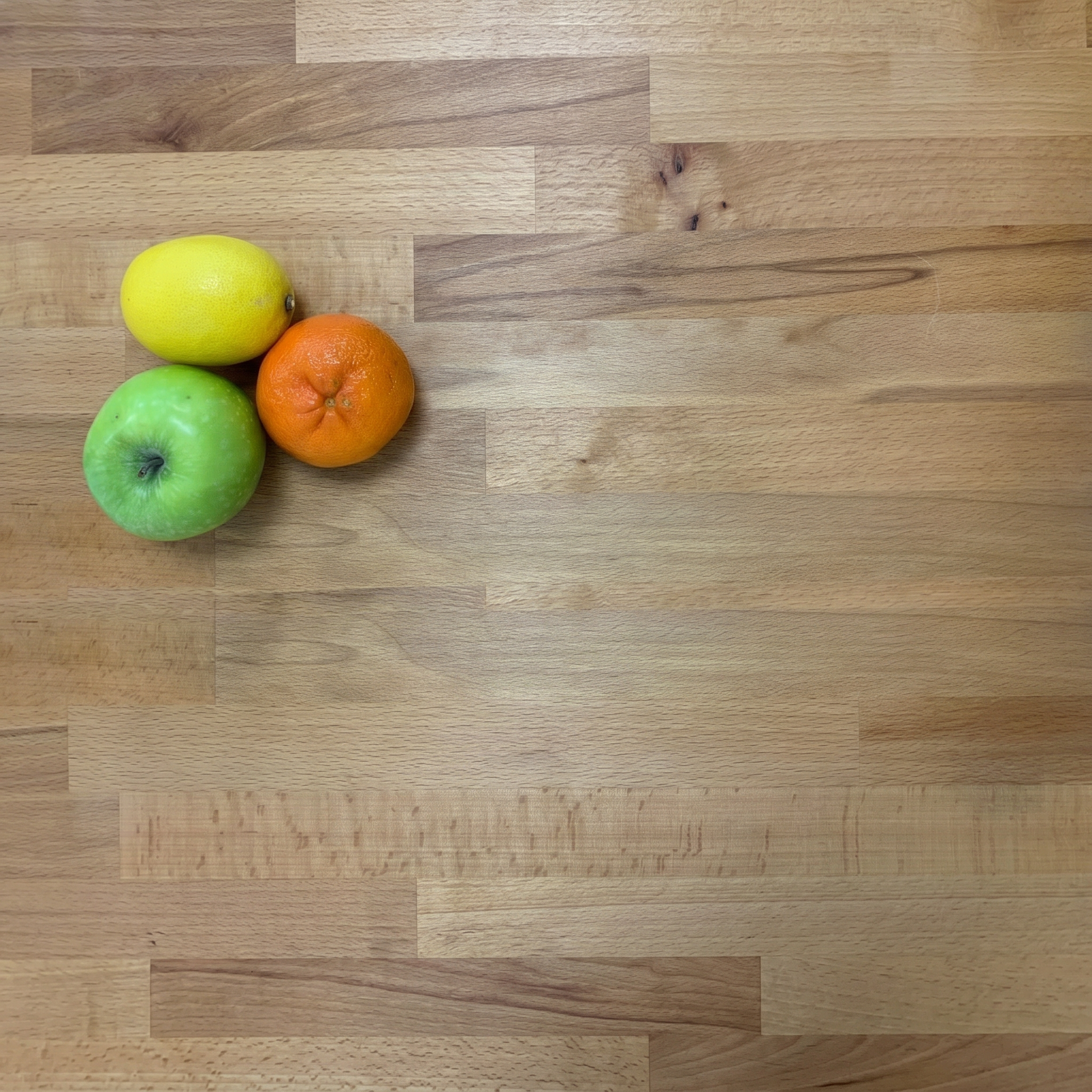 Solid beech worktop with natural wood grain finish