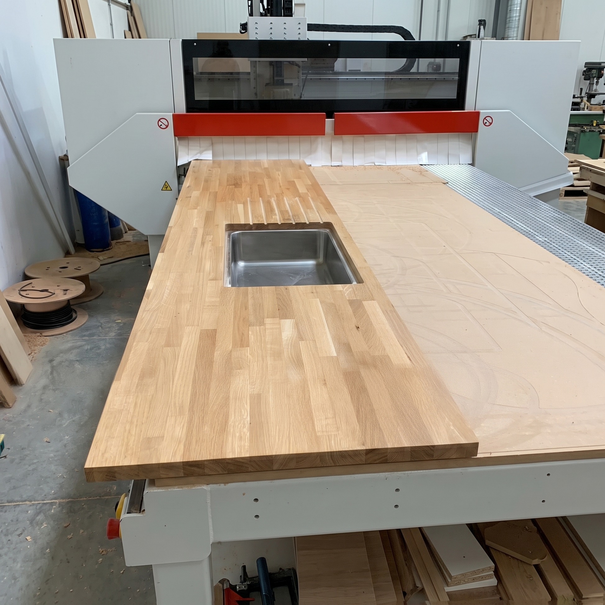 Solid oak worktop 40mm premium hardwood kitchen worktop natural wood grain finish