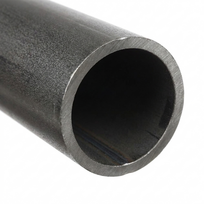 ERW mild steel round tube cut end hollow bore close up