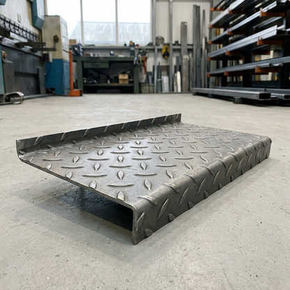 Accessible DDA durbar stair tread Pattern 1 anti-slip chequer plate